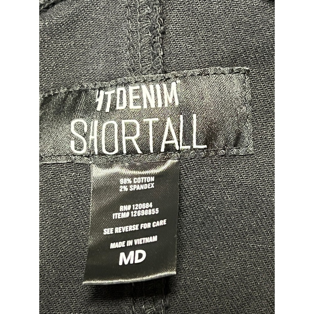 Hot Denim Women's Juniors Shortall Bib Black Denim Pockets Button Front Size M - Picture 2 of 15